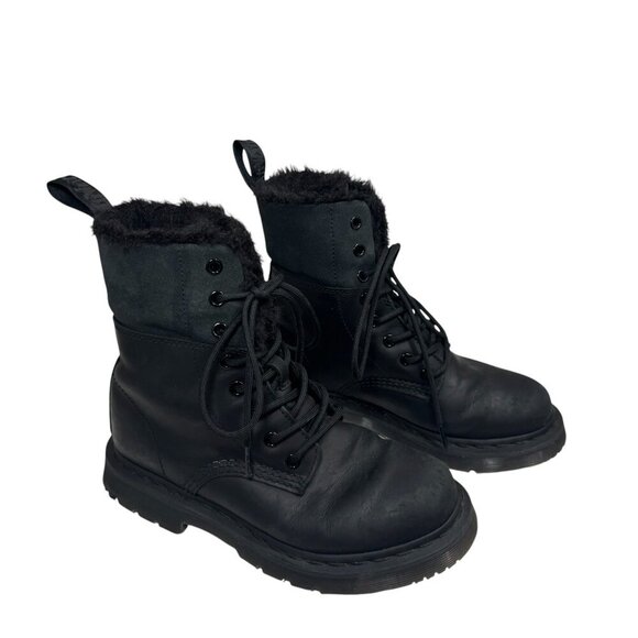 Wmns Dr. Martens 1460 Kolbert Turn Down Boot Black WATERPROOF Faux Fur sz 6 EU37 - Picture 5 of 10
